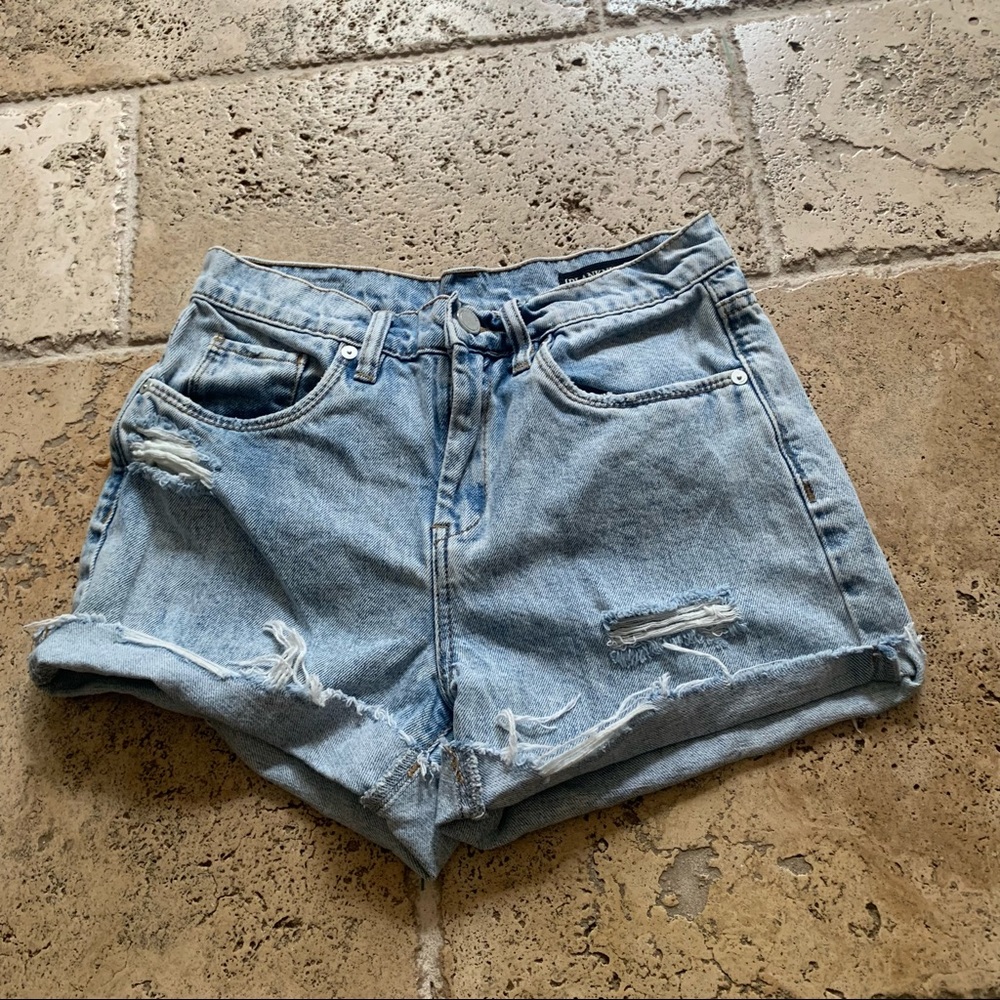 Blank NYC Cutoff High Waist Jean Denim Cuffed Shorts 26